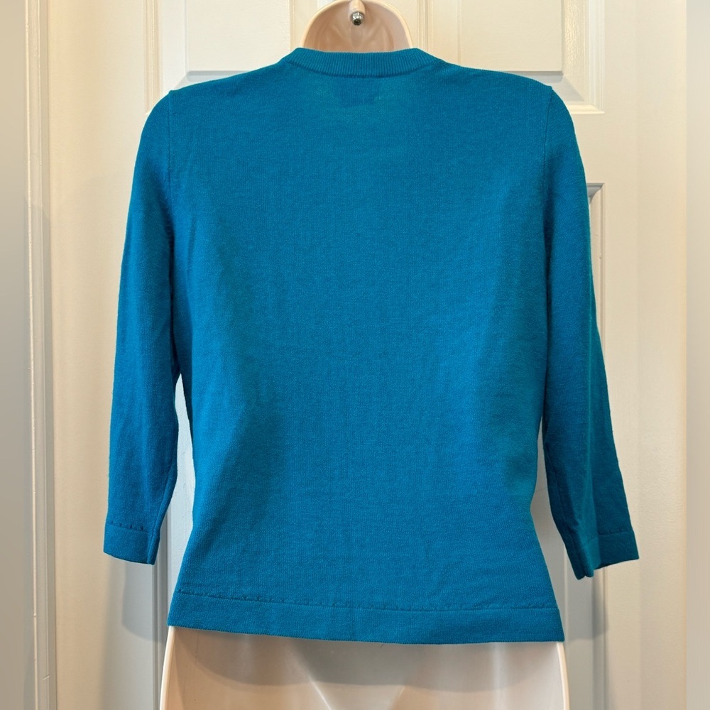Kate Spade Corinne Cardigan Teal Button-Up Women's Sweater - Picture 4 of 8